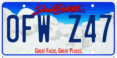 SD license plate 0FWZ47