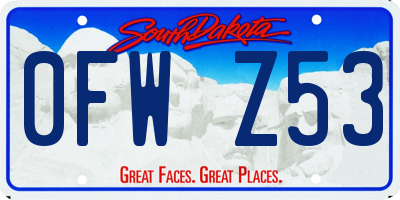 SD license plate 0FWZ53