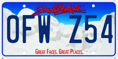 SD license plate 0FWZ54