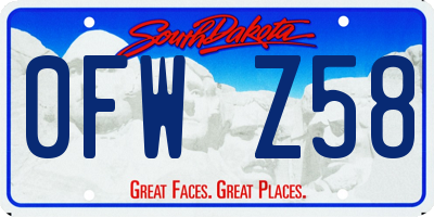 SD license plate 0FWZ58