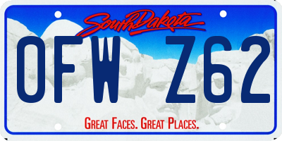 SD license plate 0FWZ62