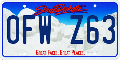 SD license plate 0FWZ63