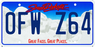 SD license plate 0FWZ64