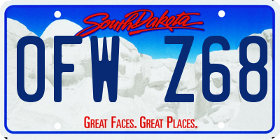SD license plate 0FWZ68
