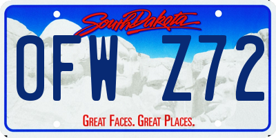 SD license plate 0FWZ72