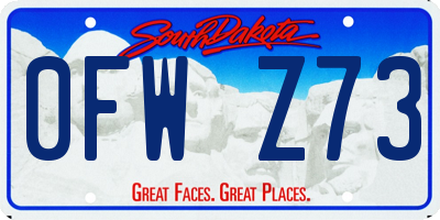 SD license plate 0FWZ73