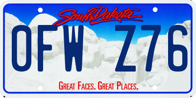 SD license plate 0FWZ76