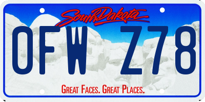 SD license plate 0FWZ78