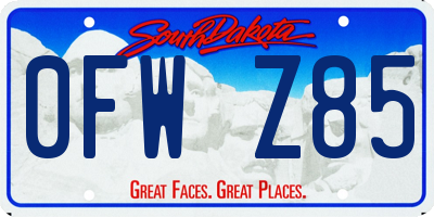 SD license plate 0FWZ85