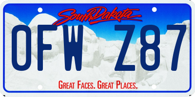 SD license plate 0FWZ87