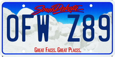 SD license plate 0FWZ89
