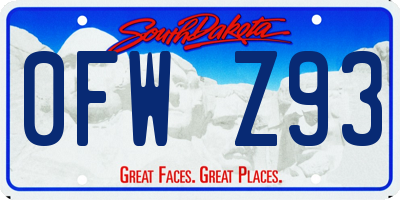SD license plate 0FWZ93