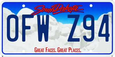 SD license plate 0FWZ94