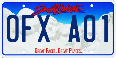 SD license plate 0FXA01