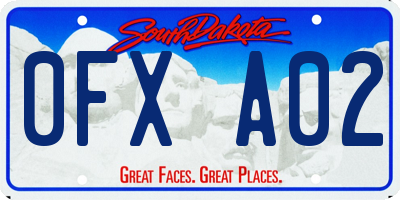 SD license plate 0FXA02