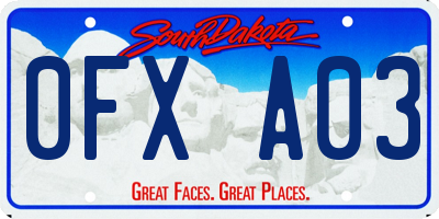 SD license plate 0FXA03