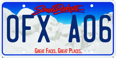 SD license plate 0FXA06