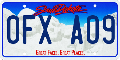 SD license plate 0FXA09