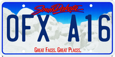 SD license plate 0FXA16
