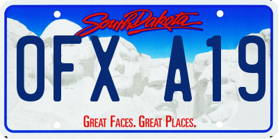 SD license plate 0FXA19