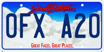 SD license plate 0FXA20