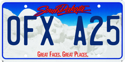 SD license plate 0FXA25