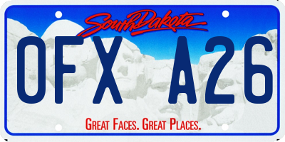 SD license plate 0FXA26