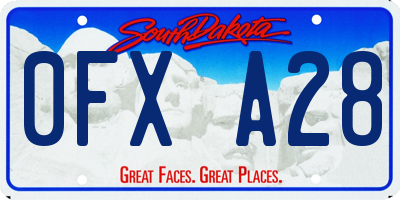 SD license plate 0FXA28