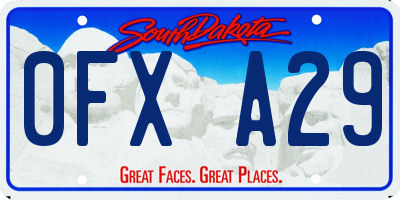 SD license plate 0FXA29
