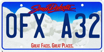 SD license plate 0FXA32