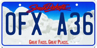 SD license plate 0FXA36