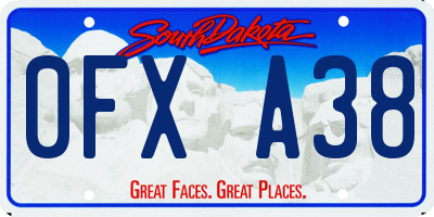 SD license plate 0FXA38