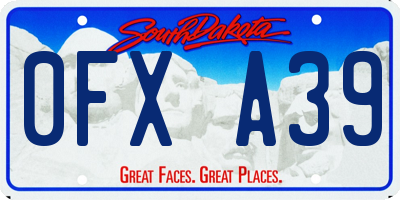 SD license plate 0FXA39
