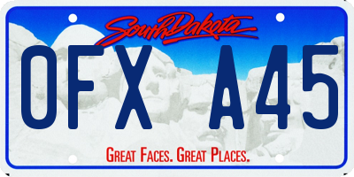 SD license plate 0FXA45