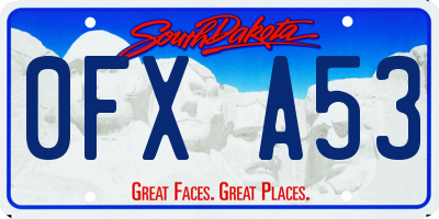 SD license plate 0FXA53