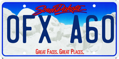 SD license plate 0FXA60