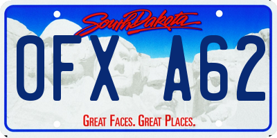 SD license plate 0FXA62