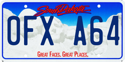 SD license plate 0FXA64
