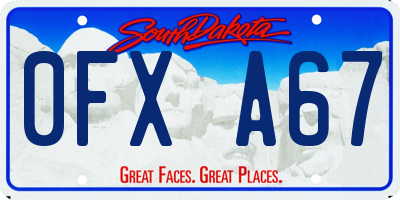 SD license plate 0FXA67