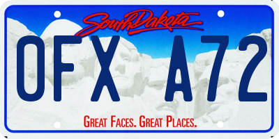 SD license plate 0FXA72