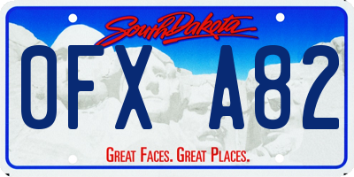 SD license plate 0FXA82