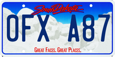 SD license plate 0FXA87