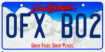 SD license plate 0FXB02