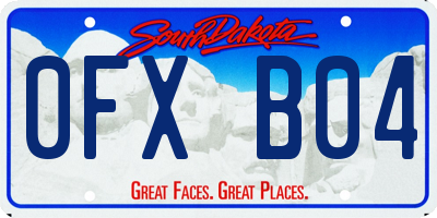 SD license plate 0FXB04