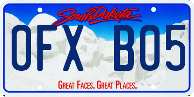 SD license plate 0FXB05