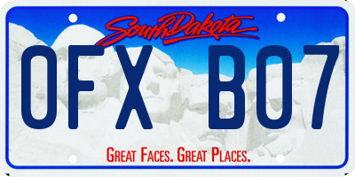 SD license plate 0FXB07