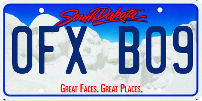 SD license plate 0FXB09