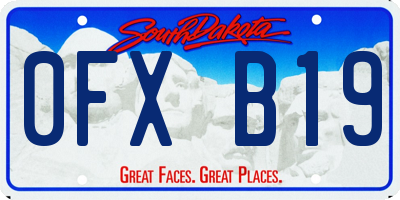 SD license plate 0FXB19
