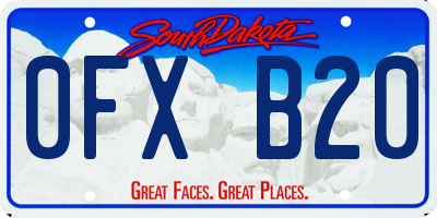 SD license plate 0FXB20