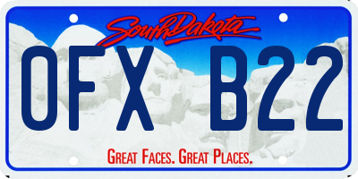 SD license plate 0FXB22